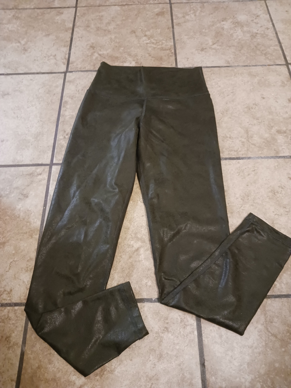 Offline by Aerie Olive Green Faux Leather Leggings Small